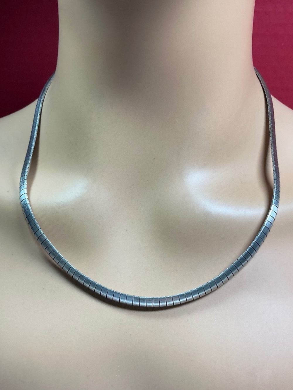 Sterling Silver Italian Wide Omega Chain / Necklace. 20 inches long